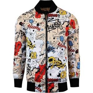 SCREENSHOT CLOTHING Multi‎ Graphic Print Bomber Jacket Men's 2XL S51050
